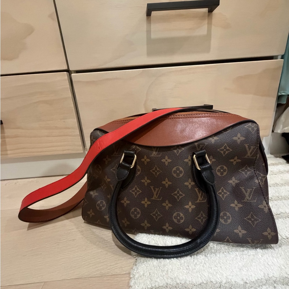 Louis Vuitton Brown and Red Monogram Shoulder Bag